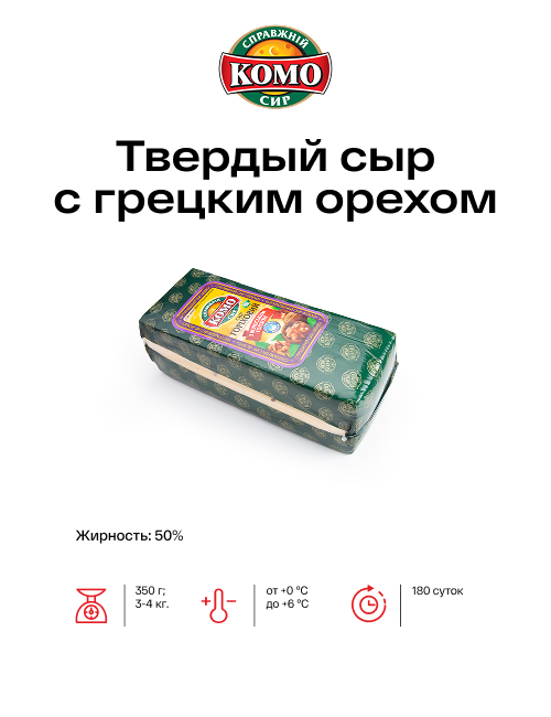 Твердый сыр с грецким орехом